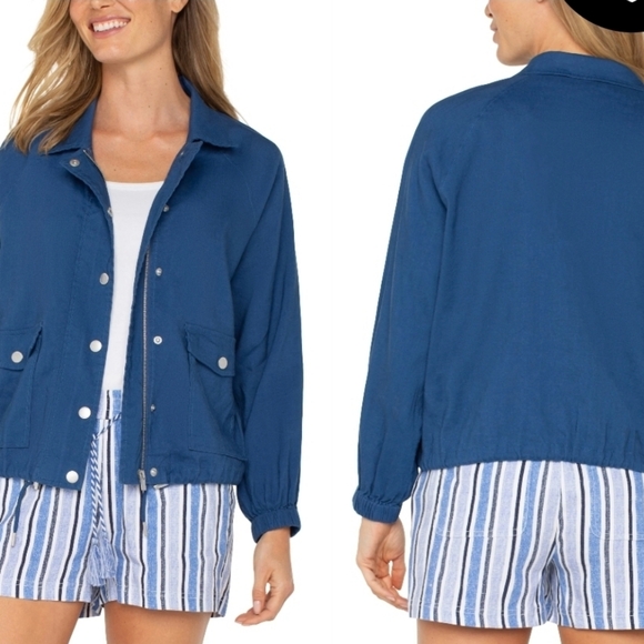 Liverpool Jackets & Blazers - Liverpool Los Angeles Raglan Sleeve Jacket Cinch Hem Size 2X Linen Blend...